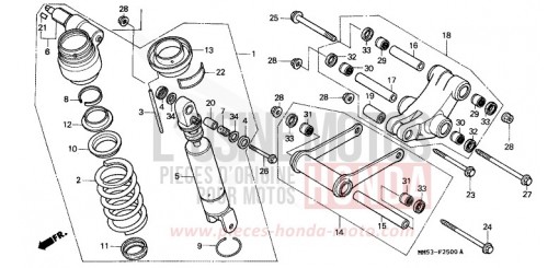 KISSEN, HINTEN (CBR1000FH/FJ/FM) CBR1000FJ de 1988